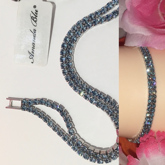 Radiant Aquamarine Czech Crystal Tennis Bracelet - Picture 7 of 11